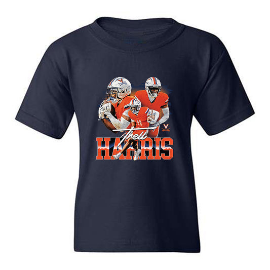 Virginia - NCAA Football : Trell Harris - Collage Youth T-Shirt-0