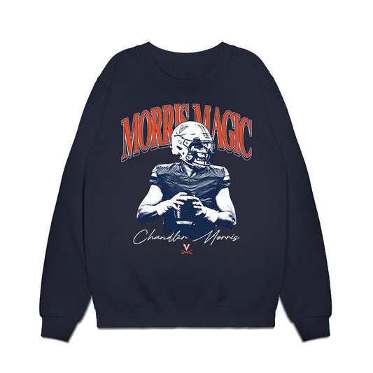 Virginia - NCAA Football : Chandler Morris - Morris Magic Graphic Premium Crewneck Sweatshirt-0
