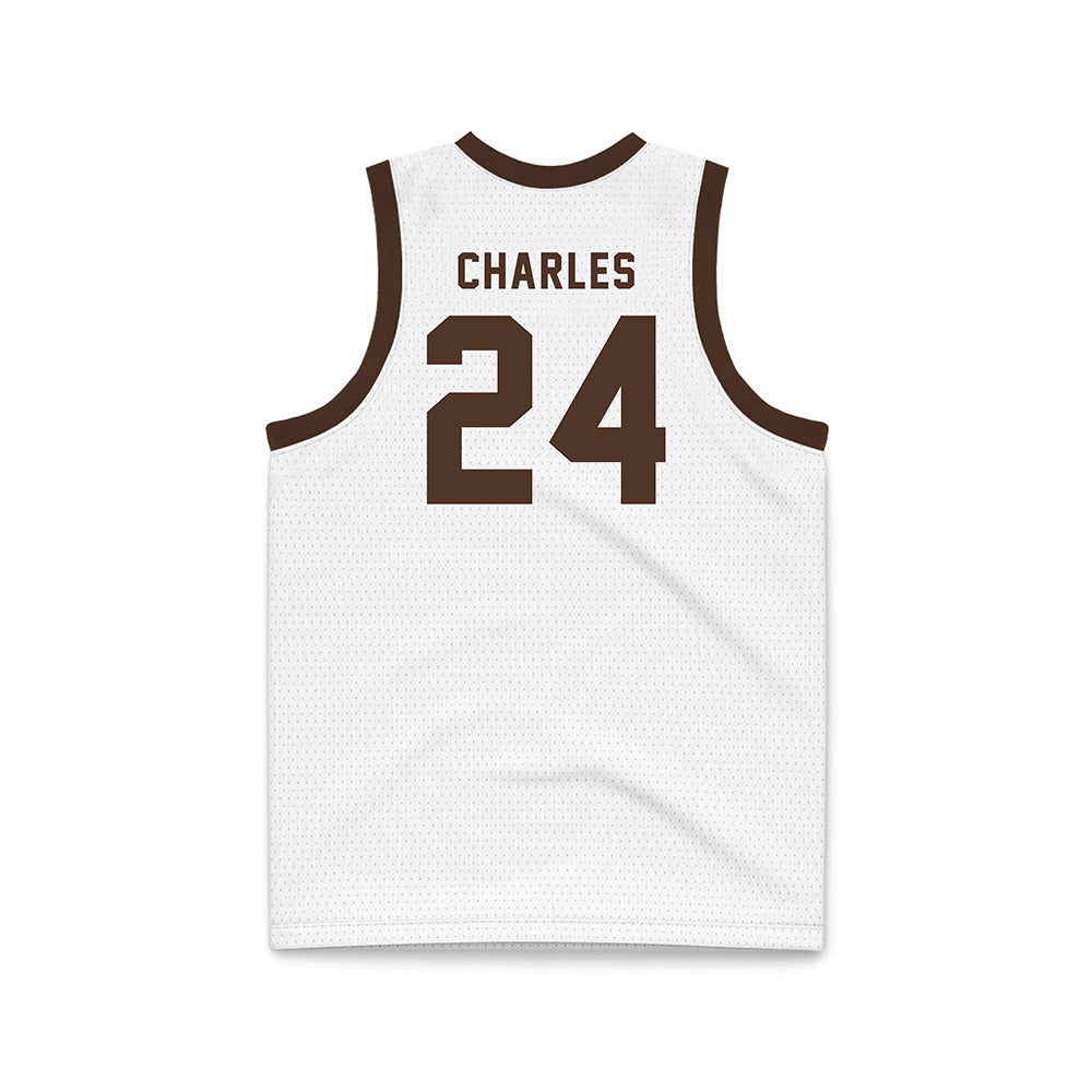 St. Bonaventure - NCAA Men's Basketball : Cayden Charles - White Basketball Jersey-1