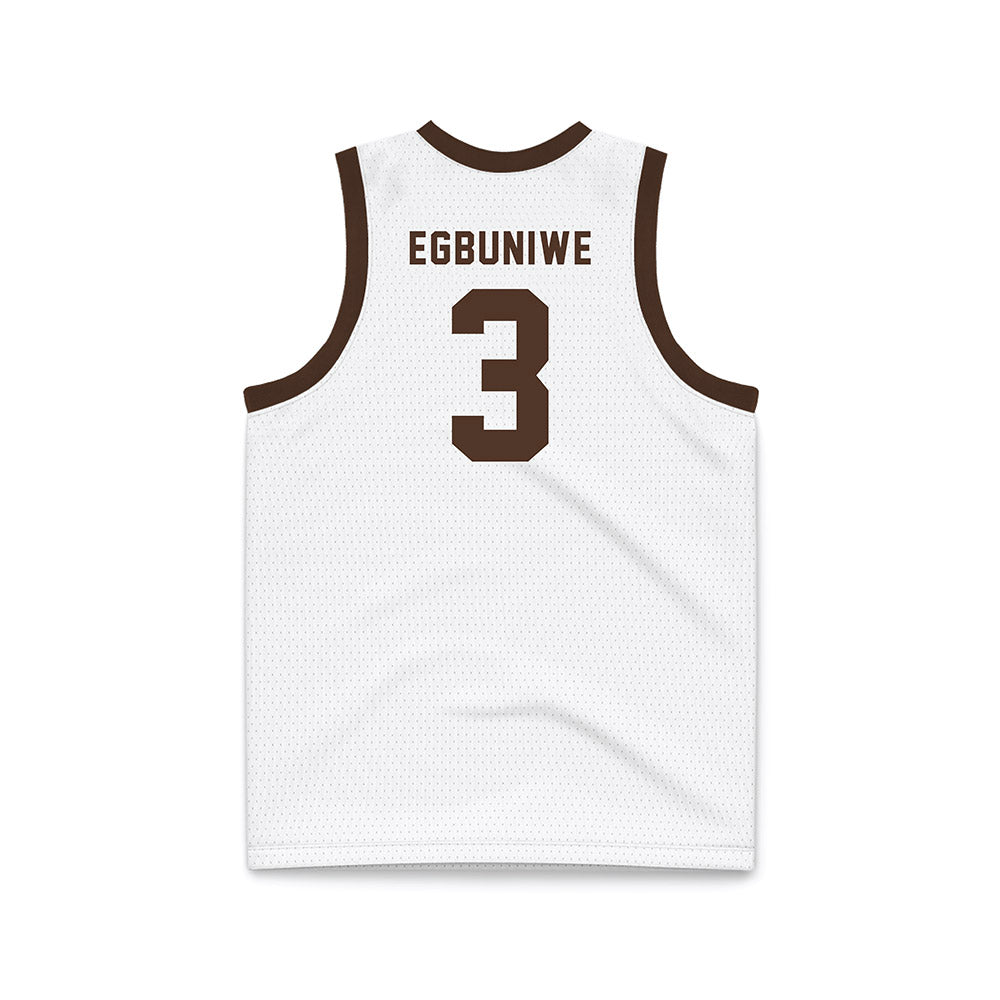 St. Bonaventure - NCAA Men's Basketball : Daniel Egbuniwe - White Basketball Jersey-1