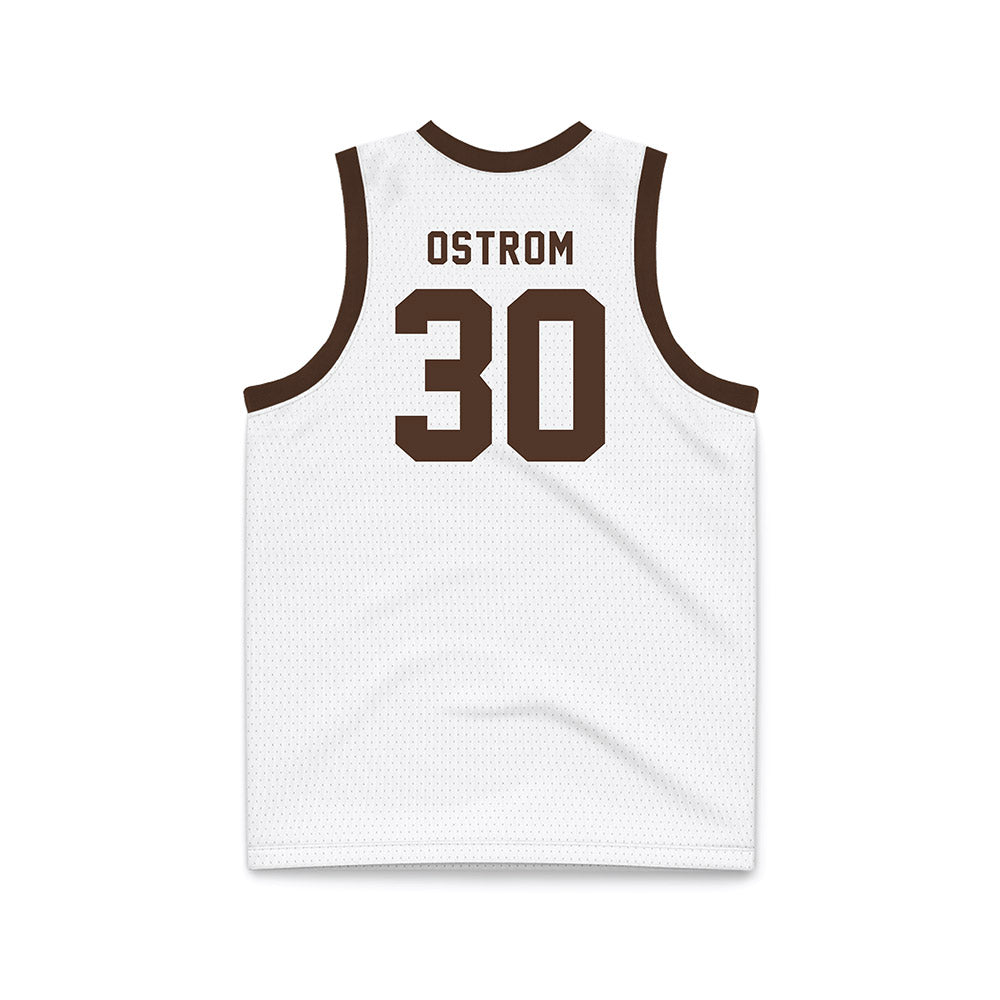 St. Bonaventure - NCAA Men's Basketball : Broek Ostrom - White Basketball Jersey-1