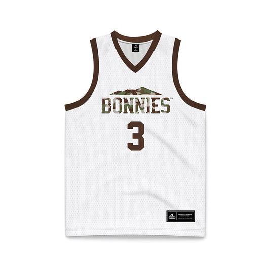 St. Bonaventure - NCAA Men's Basketball : Daniel Egbuniwe - White Basketball Jersey-0