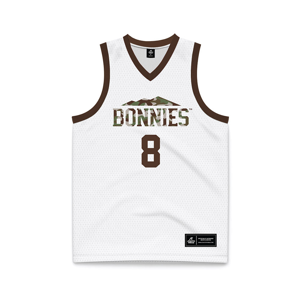 St. Bonaventure - NCAA Men's Basketball : Buddy Simmons - White Basketball Jersey-0