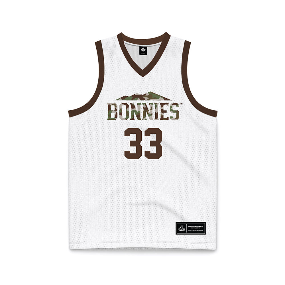 St. Bonaventure - NCAA Men's Basketball : Andrew Osasuyi - White Basketball Jersey-0