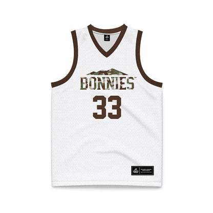 St. Bonaventure - NCAA Men's Basketball : Andrew Osasuyi - White Basketball Jersey-0