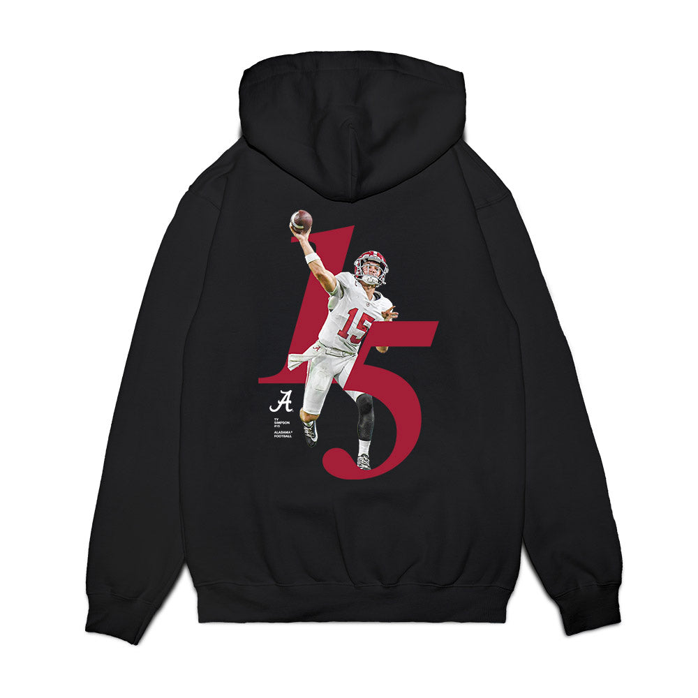 Alabama - NCAA Football : Ty Simpson - Breakthrough Series Premium Hooded Sweatshirt-1