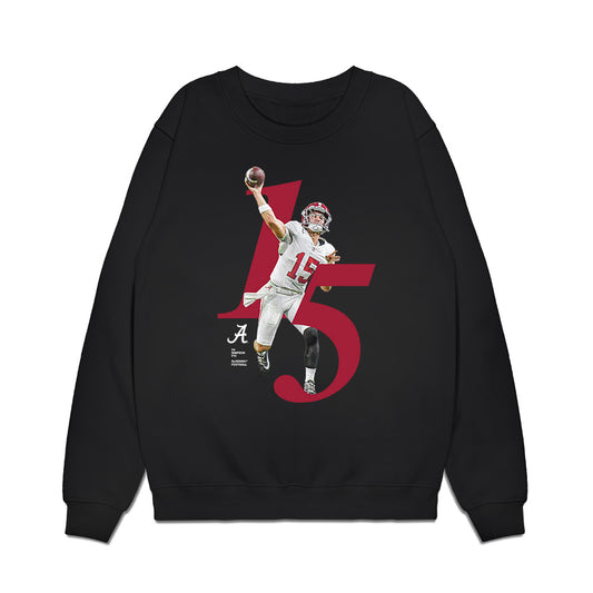 Alabama - NCAA Football : Ty Simpson - Breakthrough Series Premium Crewneck Sweatshirt-0