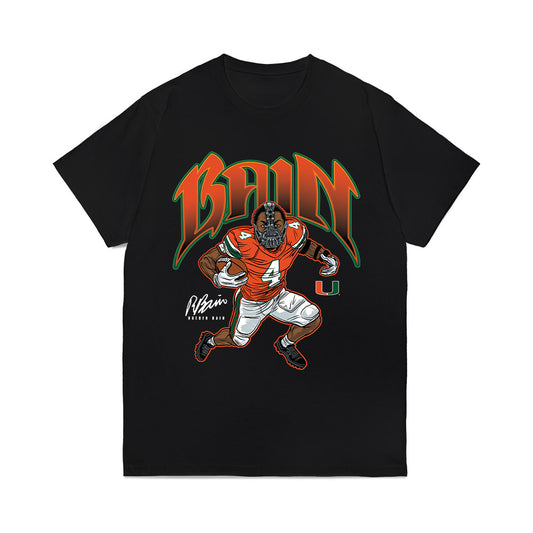 Miami - NCAA Football : Rueben Bain Jr. - Bane Caricature Comfort Colors T-Shirt-0