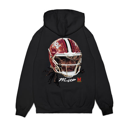 Maryland - NCAA Football : Malik Washington - Game Face Premium Hooded Sweatshirt-1