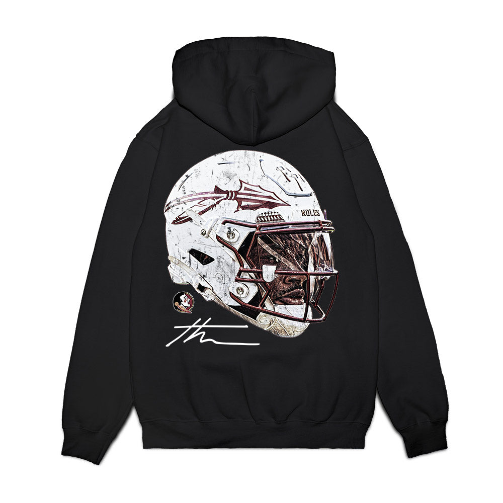 FSU - NCAA Football : Thomas Castellanos - Game Face Premium Hooded Sweatshirt-1