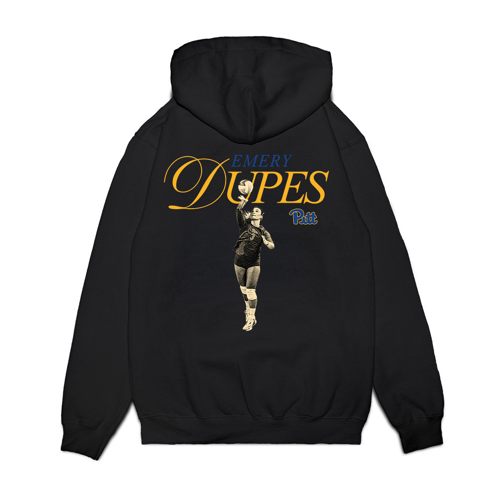 Pittsburgh - NCAA Women's Volleyball : Emery Dupes - Collage Premium Hooded Sweatshirt-1