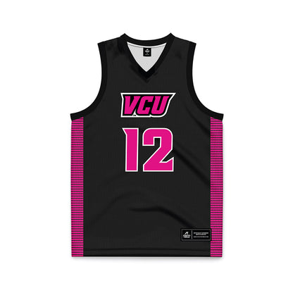 VCU - NCAA Women's Basketball : Patricia Augustin - Black Basketball Jersey-0