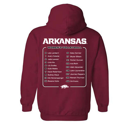 Arkansas - NCAA Women's Volleyball : - Roster Hooded Sweatshirt-1