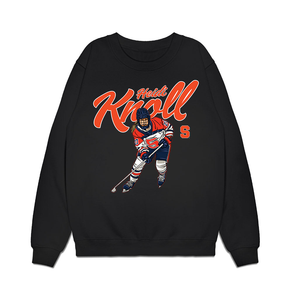 Syracuse - NCAA Women's Ice Hockey : Heidi Knoll - Caricature Premium Crewneck Sweatshirt-0