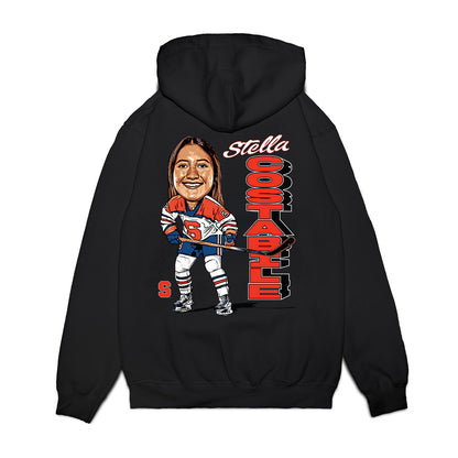 Syracuse - NCAA Women's Ice Hockey : Stella Costabile - Caricature Premium Hooded Sweatshirt-1