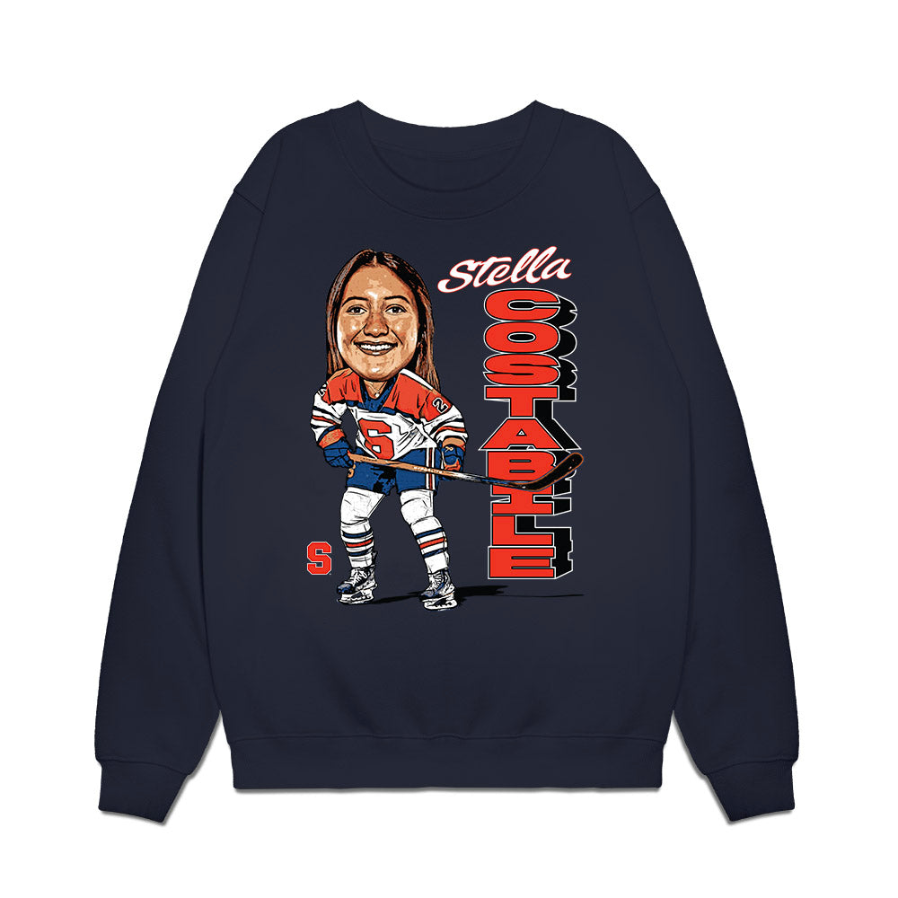 Syracuse - NCAA Women's Ice Hockey : Stella Costabile - Caricature Premium Crewneck Sweatshirt-0