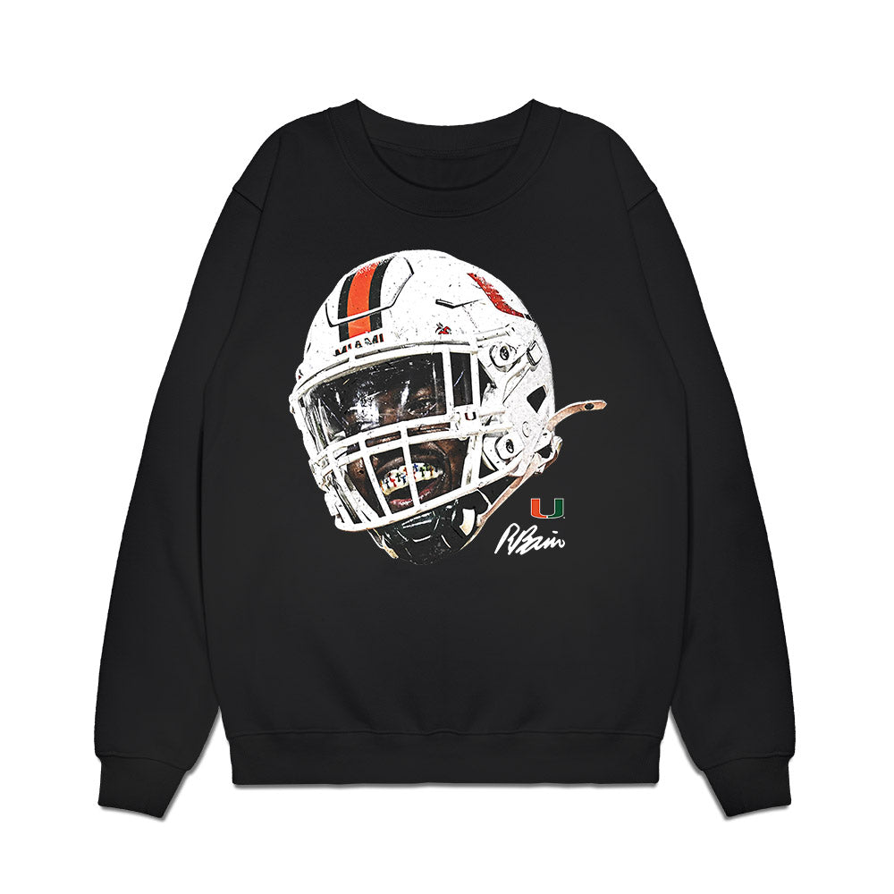 Miami - NCAA Football : Rueben Bain Jr. - Game Face Premium Crewneck Sweatshirt-0