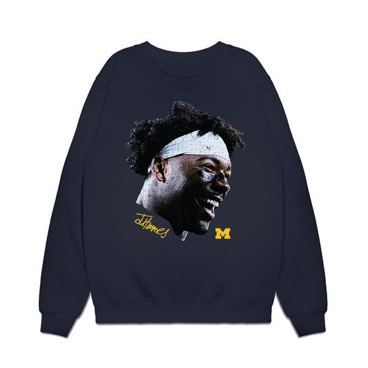 Michigan - NCAA Football : Justice Haynes - Game Face Premium Crewneck Sweatshirt-0