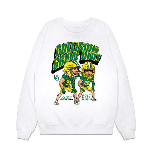 Oregon - NCAA Football : Bryce Boettcher - Collision Crew Unit Premium Crewneck Sweatshirt-0