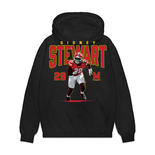 Maryland - NCAA Football : Sidney Stewart - Graphic Premium Hooded Sweatshirt-0