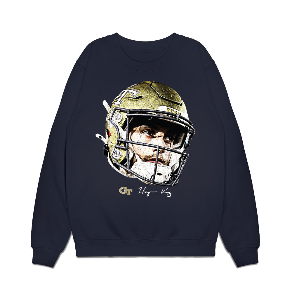 Georgia Tech - NCAA Football : Haynes King - GameFace Premium Crewneck Sweatshirt-0