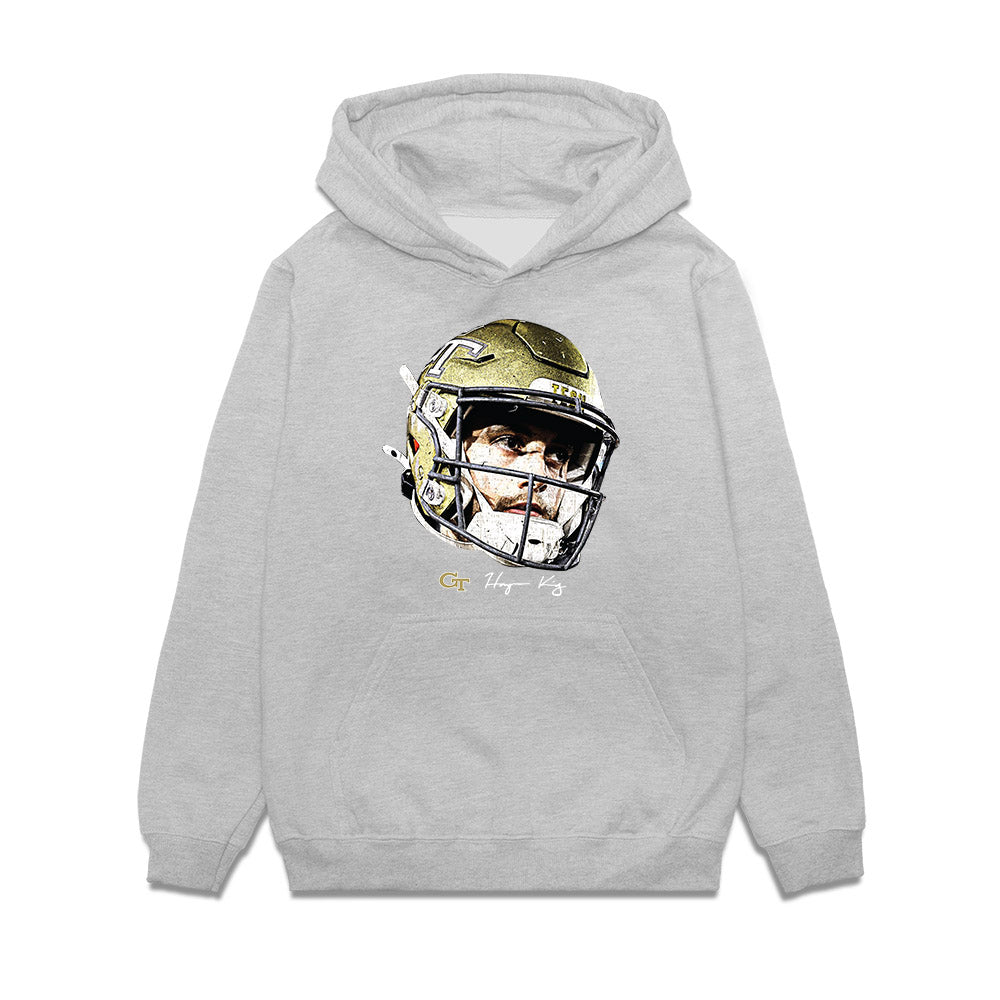 Georgia Tech - NCAA Football : Haynes King - GameFace Premium Hooded Sweatshirt-0