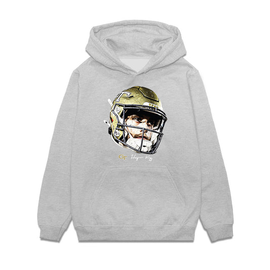 Georgia Tech - NCAA Football : Haynes King - GameFace Premium Hooded Sweatshirt-0