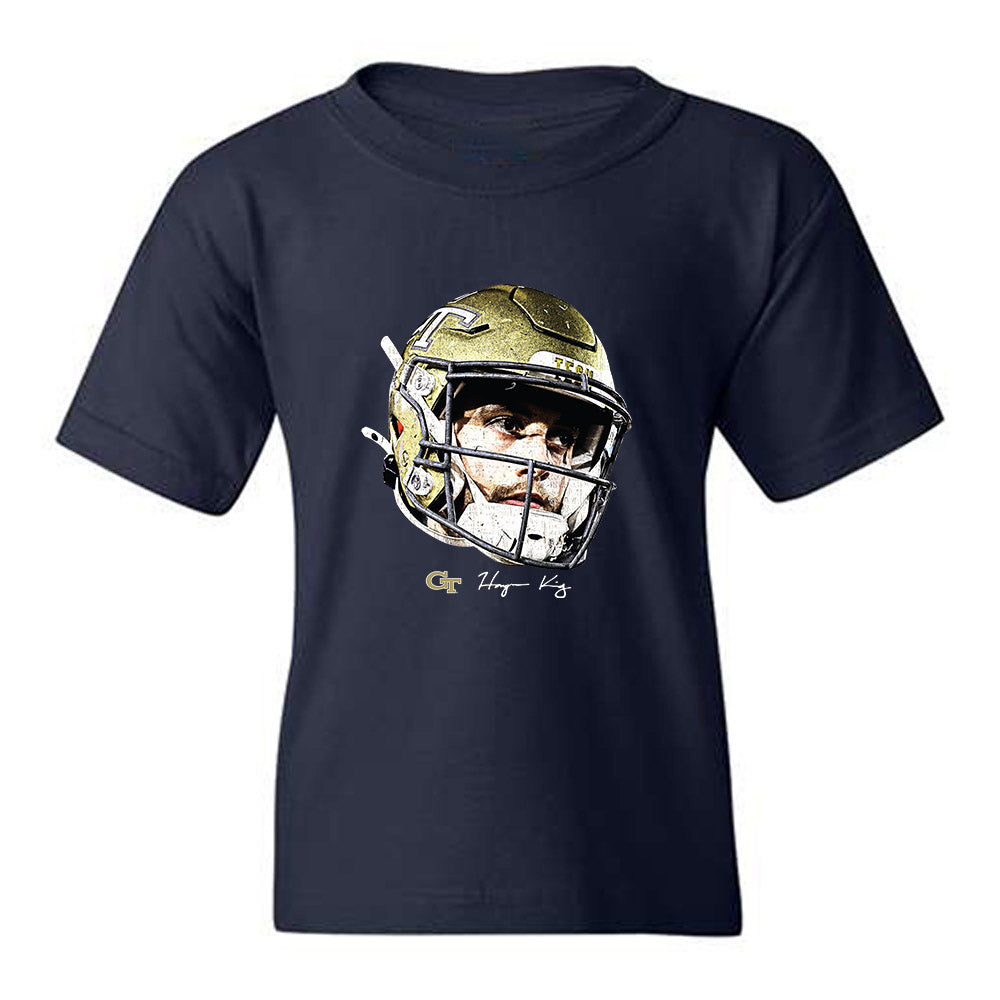Georgia Tech - NCAA Football : Haynes King - GameFace Youth T-Shirt-0