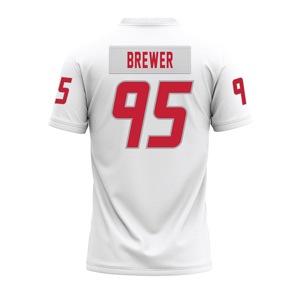 New Mexico - NCAA Football : Colby Brewer - White Premium Football Jersey-1