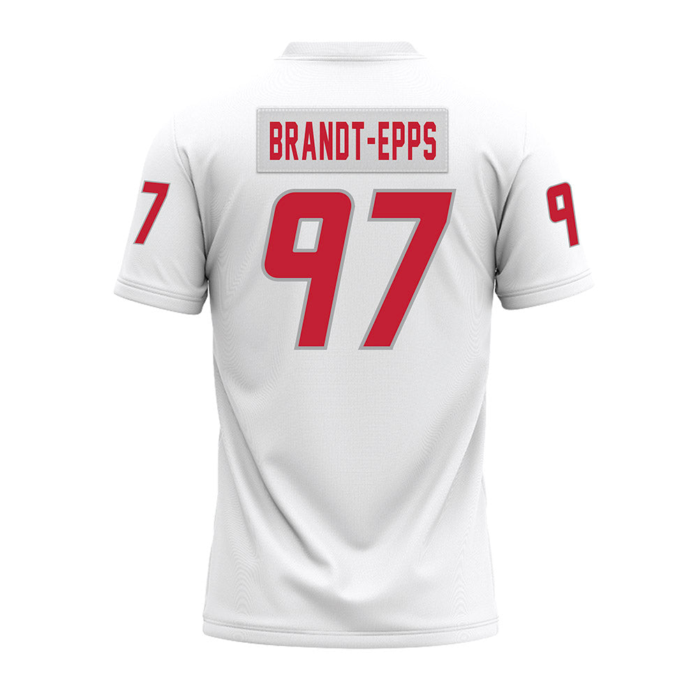 New Mexico - NCAA Football : Devin Brandt-Epps - White Premium Football Jersey-1
