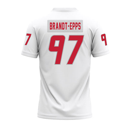 New Mexico - NCAA Football : Devin Brandt-Epps - White Premium Football Jersey-1
