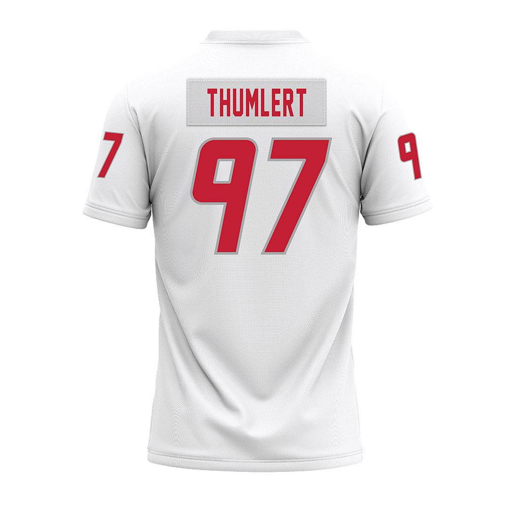 New Mexico - NCAA Football : Cody Thumlert - White Premium Football Jersey-1