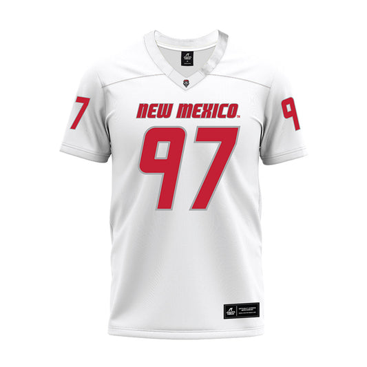 New Mexico - NCAA Football : Cody Thumlert - White Premium Football Jersey-0
