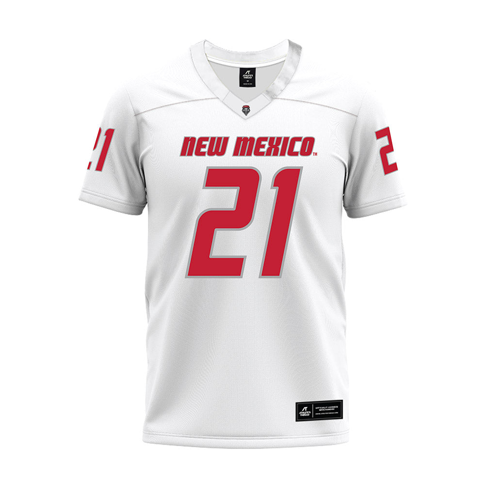 New Mexico - NCAA Football : Austin Brawley - White Premium Football Jersey-0