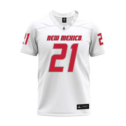 New Mexico - NCAA Football : Austin Brawley - White Premium Football Jersey-0