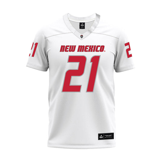 New Mexico - NCAA Football : Austin Brawley - White Premium Football Jersey-0
