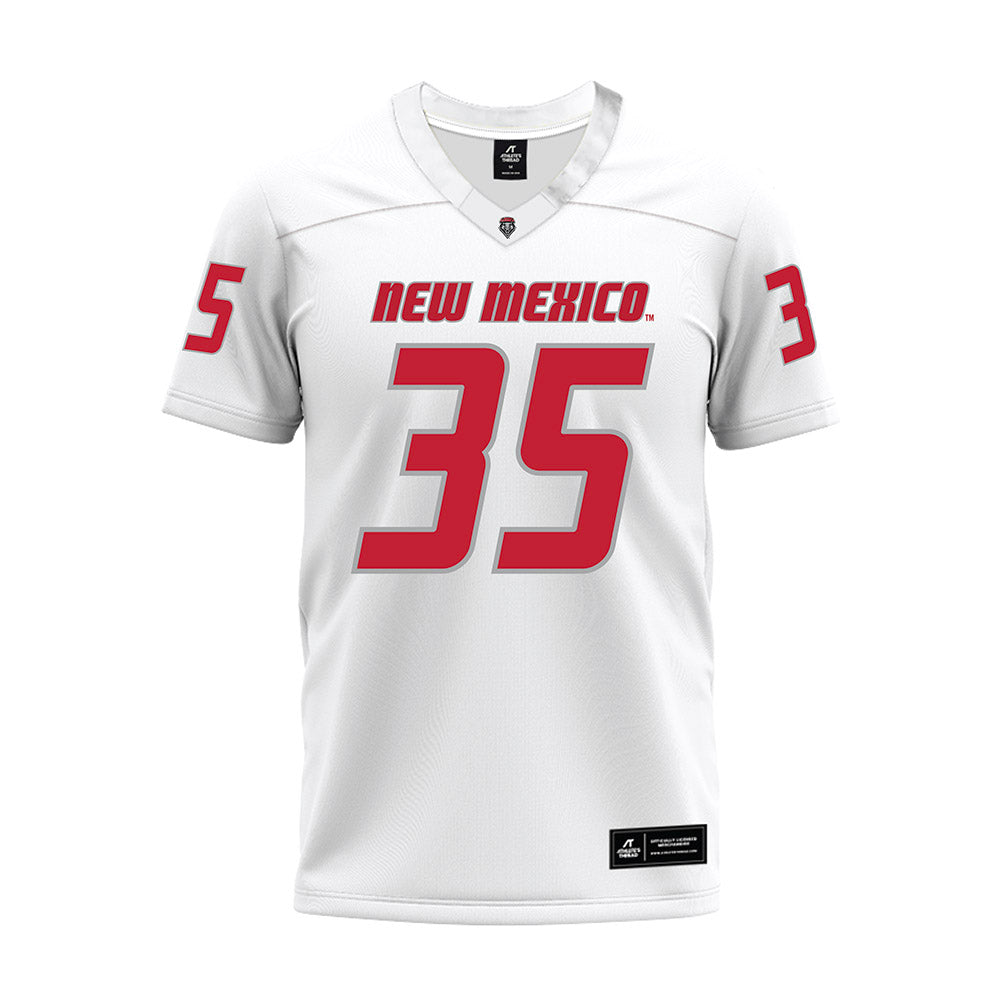 New Mexico - NCAA Football : Charles Steinkamp - White Premium Football Jersey-0