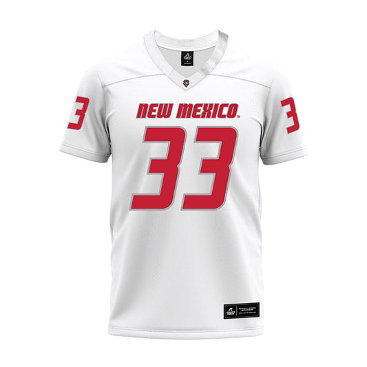 New Mexico - NCAA Football : Mateo Contreras - White Premium Football Jersey-0