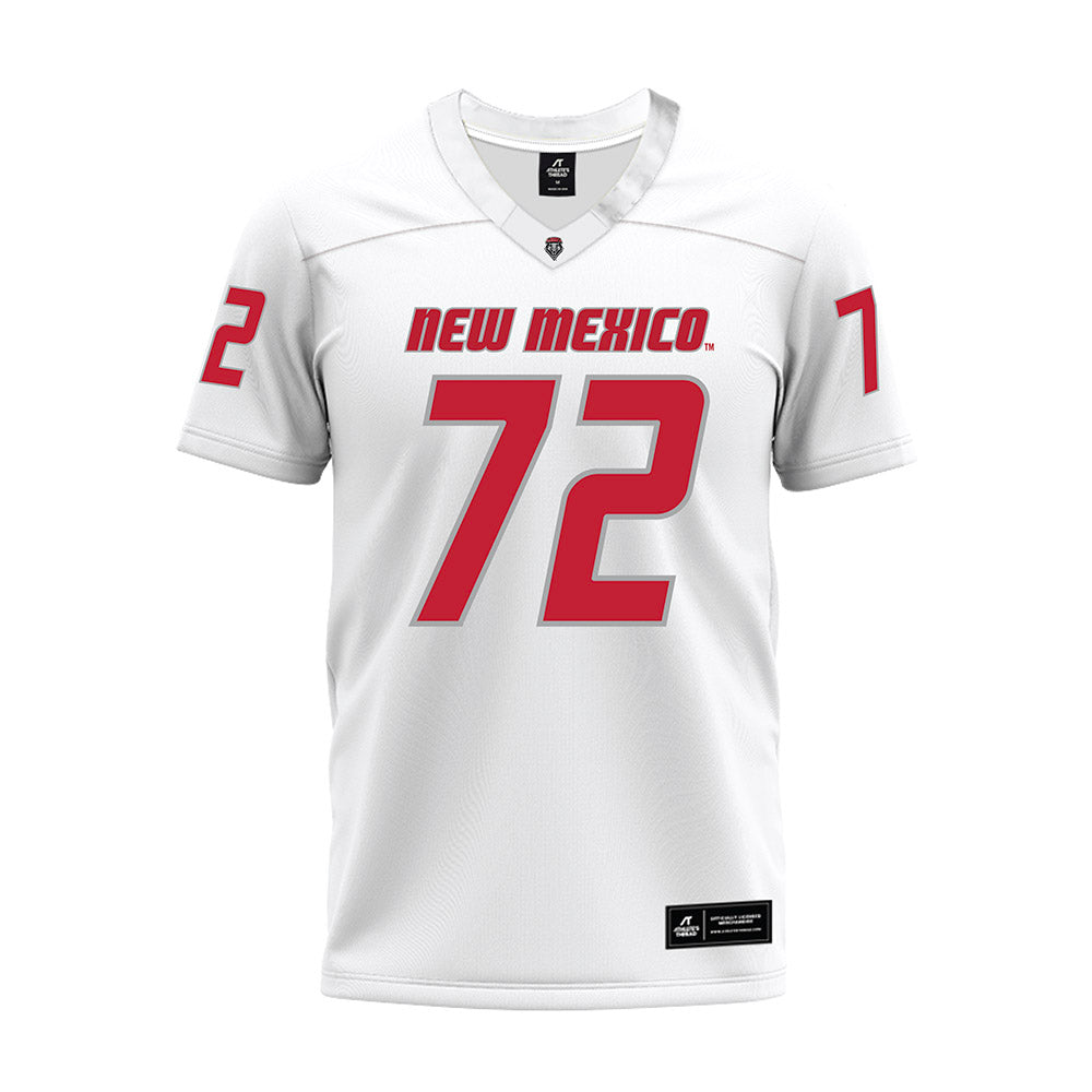 New Mexico - NCAA Football : Griffin Schureman - White Premium Football Jersey-0