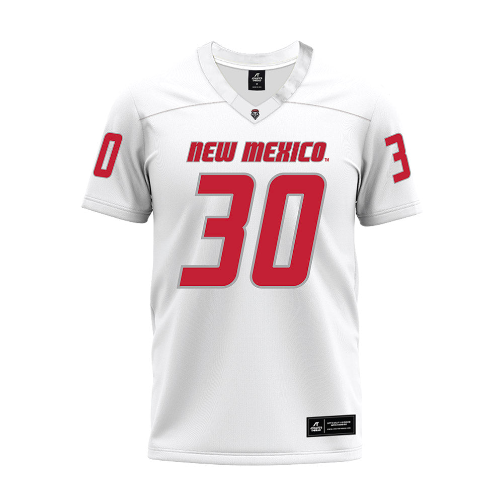 New Mexico - NCAA Football : Brendan Durkin - White Premium Football Jersey-0