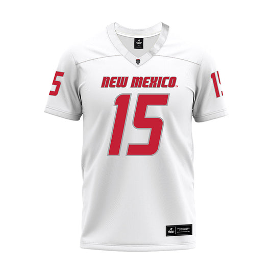 New Mexico - NCAA Football : Xavier Slayton - White Premium Football Jersey-0