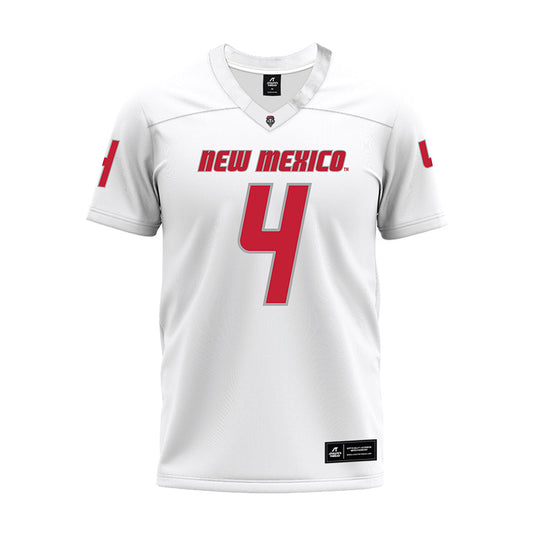 New Mexico - NCAA Football : Jayden Sheridan - White Premium Football Jersey-0