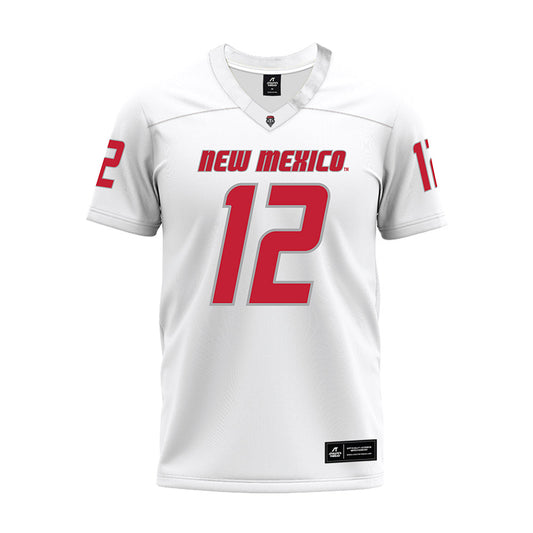 New Mexico - NCAA Football : Cole Welliver - White Premium Football Jersey-0