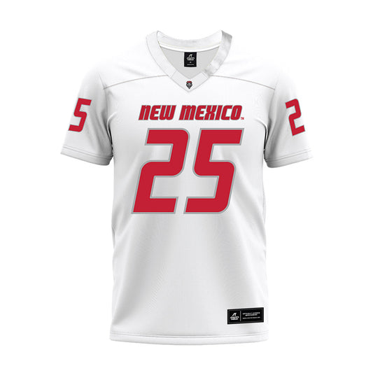 New Mexico - NCAA Football : Dsean Martinez - White Premium Football Jersey-0