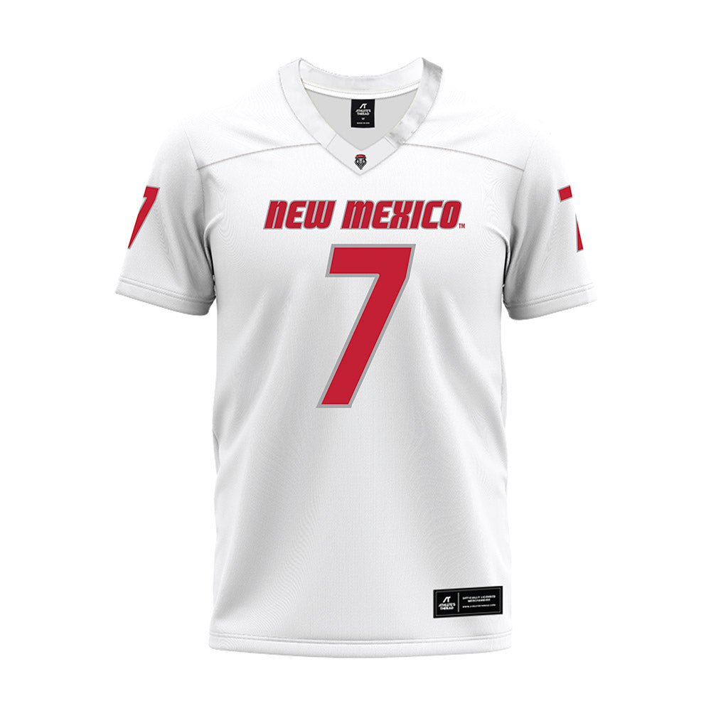 New Mexico - NCAA Football : Dorian Thomas - White Premium Football Jersey-0