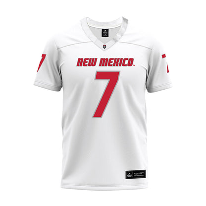 New Mexico - NCAA Football : Dorian Thomas - White Premium Football Jersey-0