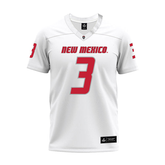 New Mexico - NCAA Football : Gabriel Motschenbacher - White Premium Football Jersey-0