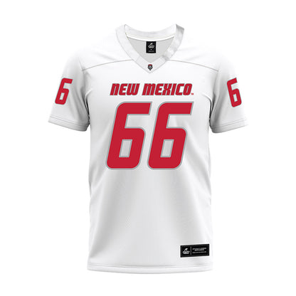 New Mexico - NCAA Football : Israel Mukwiza - White Premium Football Jersey-0