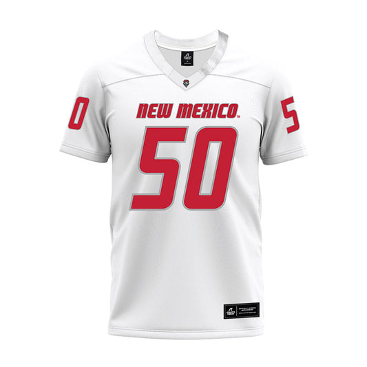 New Mexico - NCAA Football : Isaiah Sillemon - White Premium Football Jersey-0