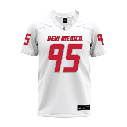 New Mexico - NCAA Football : Colby Brewer - White Premium Football Jersey-0